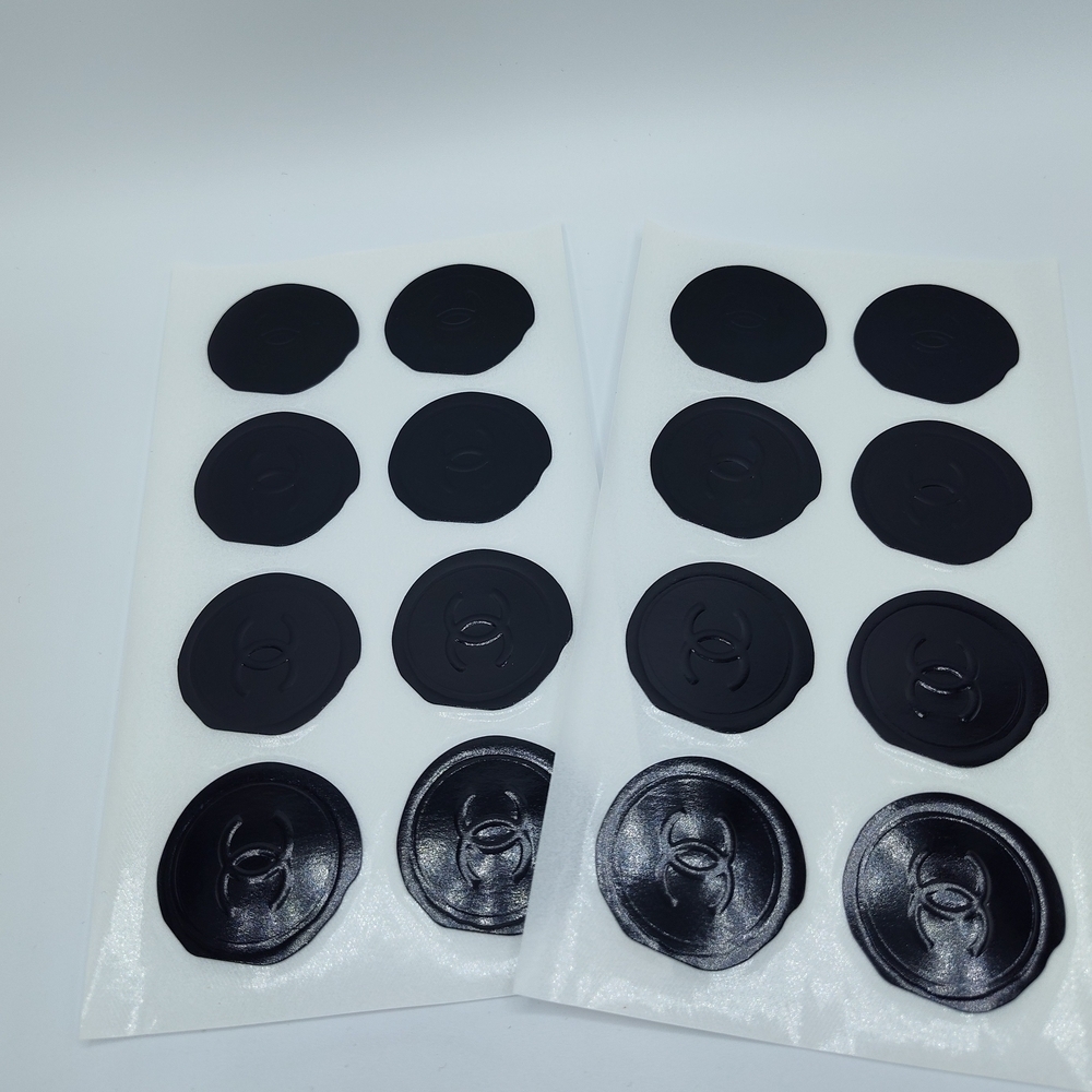 CHANEL Black Wax Seal Stickers Set 16 Total Double C Logo Gift Luxury Packaging - Picture 1 of 2